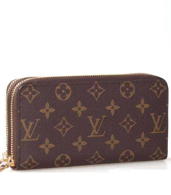 1:1 Copy Louis Vuitton Monogram Canvas Double Zippers Wallet M61723 Replica